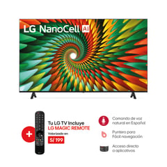 LG - Televisor Nanocell 55" 4K THINQ AI 55NANO77SRA