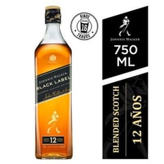 JOHNNIE WALKER - Whisky Black Label Botella 750 mL