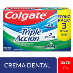 COLGATE - Packx3 Crema Dental Triple Acción 75 g