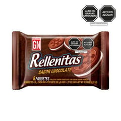 GN - Galleta Rellenitas Sabor de Chocolate 8 Unidades