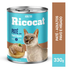 RICOCAT - Paté para gatos Adultos Sabor Hígado y Pavo 330 g
