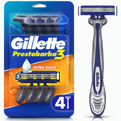 GILLETTE - Máquina de Afeitar Gillette Prestobarba3 con 3 Hojas 4 und
