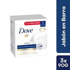 DOVE - Packx3 Jabón Blanco Dove 90 g