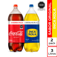 COCA COLA - + Inca Kola Two Pack 2 Unidades 3 L