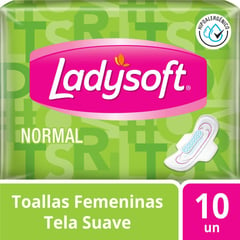 LADYSOFT - Ladysoft Toalla Normal Con Alas x 10 Unidades