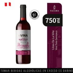 TACAMA - Vino Tinto Semi Seco Dulce Natural 750 mL