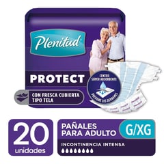 PLENITUD - Pañal Adulto Protect Talla G-XG 20 Unidades