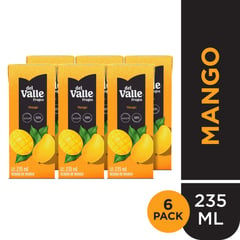 FRUGOS DEL VALLE - Sixpack Bebida Frugos Mango 235 Ml Caja