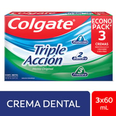 COLGATE - Pasta Dental Triple Acción 3 x 60 mL
