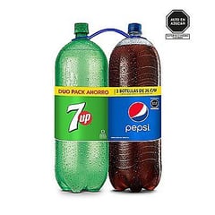 PEPSI - Dos paquetes de gaseosas Pepsi Cola y 7 Up 3 L