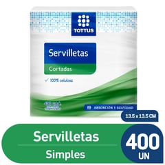 TOTTUS - Servilletas Cortadas 1 hoja 400 unds