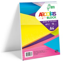 LORO - Block Bond Arcoiris A4 40 Hojas 12 Colores