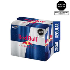 RED BULL - Six Pack Bebida Energizante Regular 250 mL