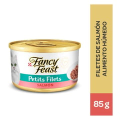 FANCY FEAST - Comida húmeda para gatos sabor petits filets de salmón de 85 g
