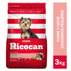 RICOCAN - Comida para perros Ricocan cachorros pequeñas sabor carne y leche de 3 kg