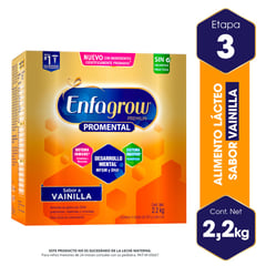 ENFAGROW - Alimento lácteo Enfagrow Premium Promental etapa 3 sabor vainilla de 2.2 kg