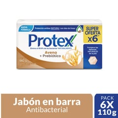 PROTEX - Jabón en Barra Antibacterial Protex Avena 6x110g