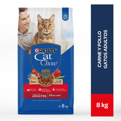 CAT CHOW - Alimento para Gatos Adulto sabor Carne en bolsa de 8 kg