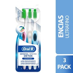 ORAL B - Oral-B Sensitive Encías Detox Cepillos Dentales Extra Suave 3 Unidades
