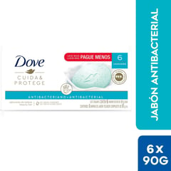 DOVE - Packx6 Jabón De Tocador Antibacterial Dove 90 g