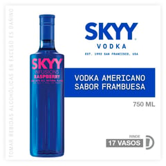 SKYY VODKA - Vodka de Frambuesa 750 mL
