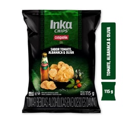 INKA CHIPS - Papas onduladas con tomate albahaca y aceite de oliva de 115 g