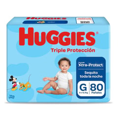 HUGGIES - Pañales Bigpack Triple Protección Talla G 80 Unidades