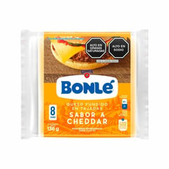 BONLE - Queso fundido Cheddar en tajada de 136 g
