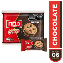 FIELD - Six pack de galletas Coronita de vainilla rellenas de chocolate