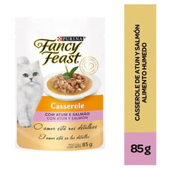 FANCY FEAST - Comida húmeda para gatos Fancy Feast adultos sabor atún y salmón 85 g