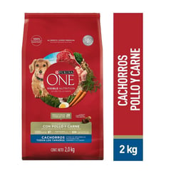 PURINA ONE - Alimento para perro Purina One Cachorros sabor pollo y carne en bolsa de 2 kg