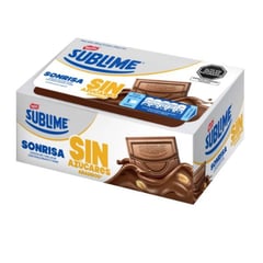 SUBLIME - Chocolate Sublime Sonrisa Con Leche Maní Sin Azúcar 38g
