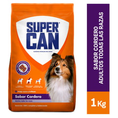 SUPERCAN - Comida para perros Super Can Adulto sabor cordero de 1 kg