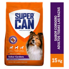 SUPERCAN - Comida para perro Super Can Adulto sabor cordero de 15 kg