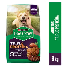 DOG CHOW - Alimento para perro Dog Chow Triple Proteína Adultos todos los tamaños 8 kg