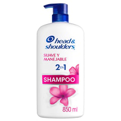 HEAD AND SHOULDERS - Shampoo Head & Shoulders Suave y Manejable 2 en 1 Control Caspa 850 ml