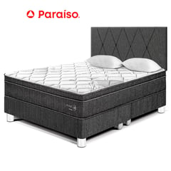 PARAISO - Dormitorio Pocket Star Queen + Cabecera Loft Charcoal