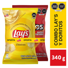 LAYS - Pack Papas Lay's Clásicas 150g y Doritos Q/A 190g