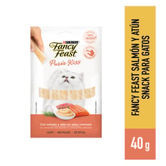 FANCY FEAST - Snack super premium para gatos Fancy Feast Kiss con sabor salmón y atún de 40  gr