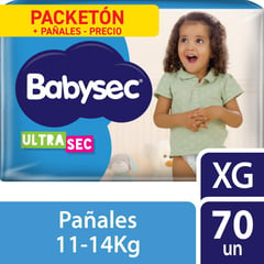 BABYSEC - Pañal Desechable Babysec Ultrasec XG Bolsa x 70 unidades