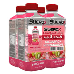 SUEROX - Four Pack Rehidratante Fresa Kiwi 630 mL