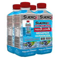 SUEROX - Four Pack Rehidratante Mora Azul 630 mL