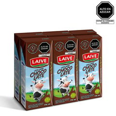 LAIVE - Sixpack Leche Sabor Chocolate Caja x 170 mL